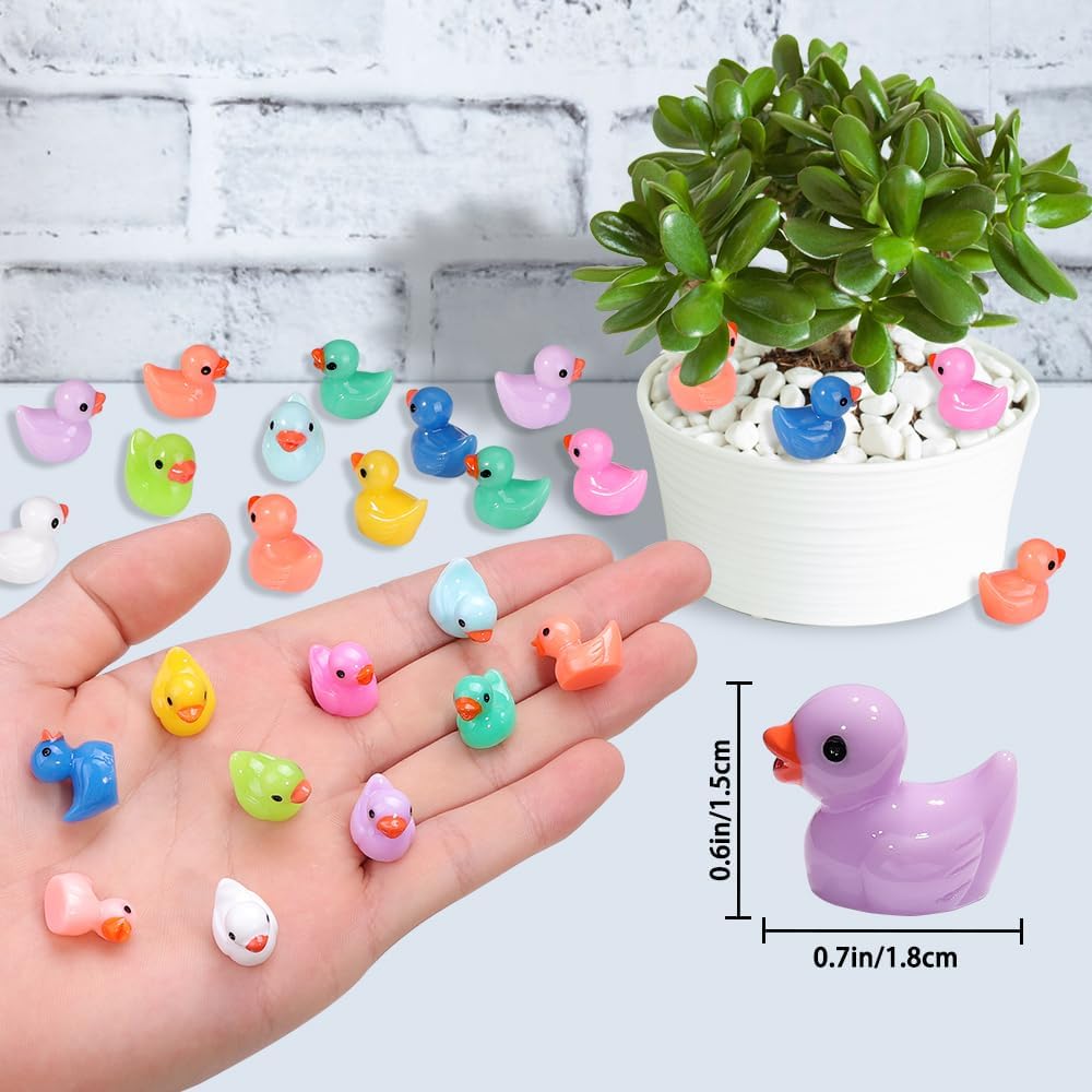200-10pcs/set Resin Mini Ducks Ornament Miniature Figures Tiny Duck Handicraft Micro Landscape Dollhouse Decoration Accesories