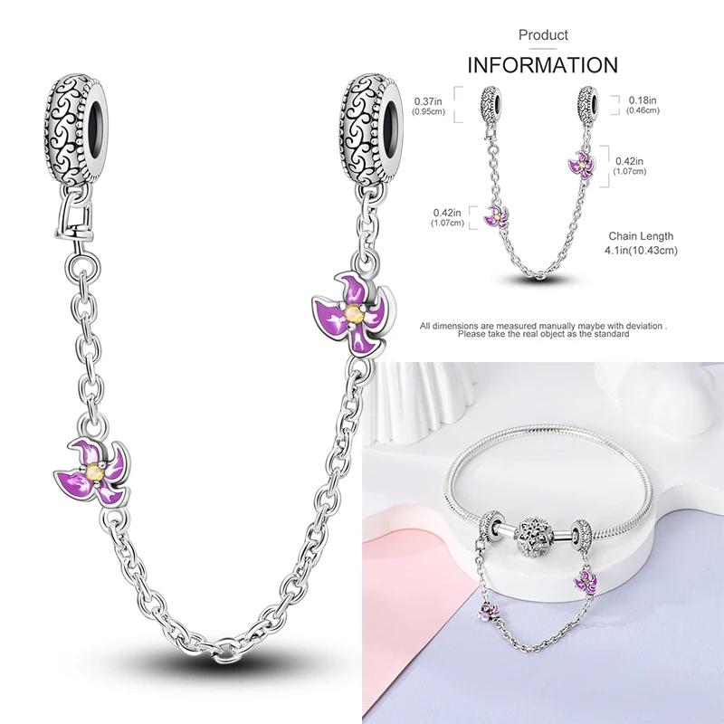 New Copper Charms Buttefly Daisy Safety Chain Cat Paw Change Beads Fit Original Bracelet Ladies Diy Jewelry