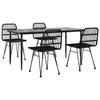 VidaXL Ensemble à manger de jardin 5 pcs Noir Résine tressée, ensemble de patio, ensemble bistro de jardin, ensemble de 3157883