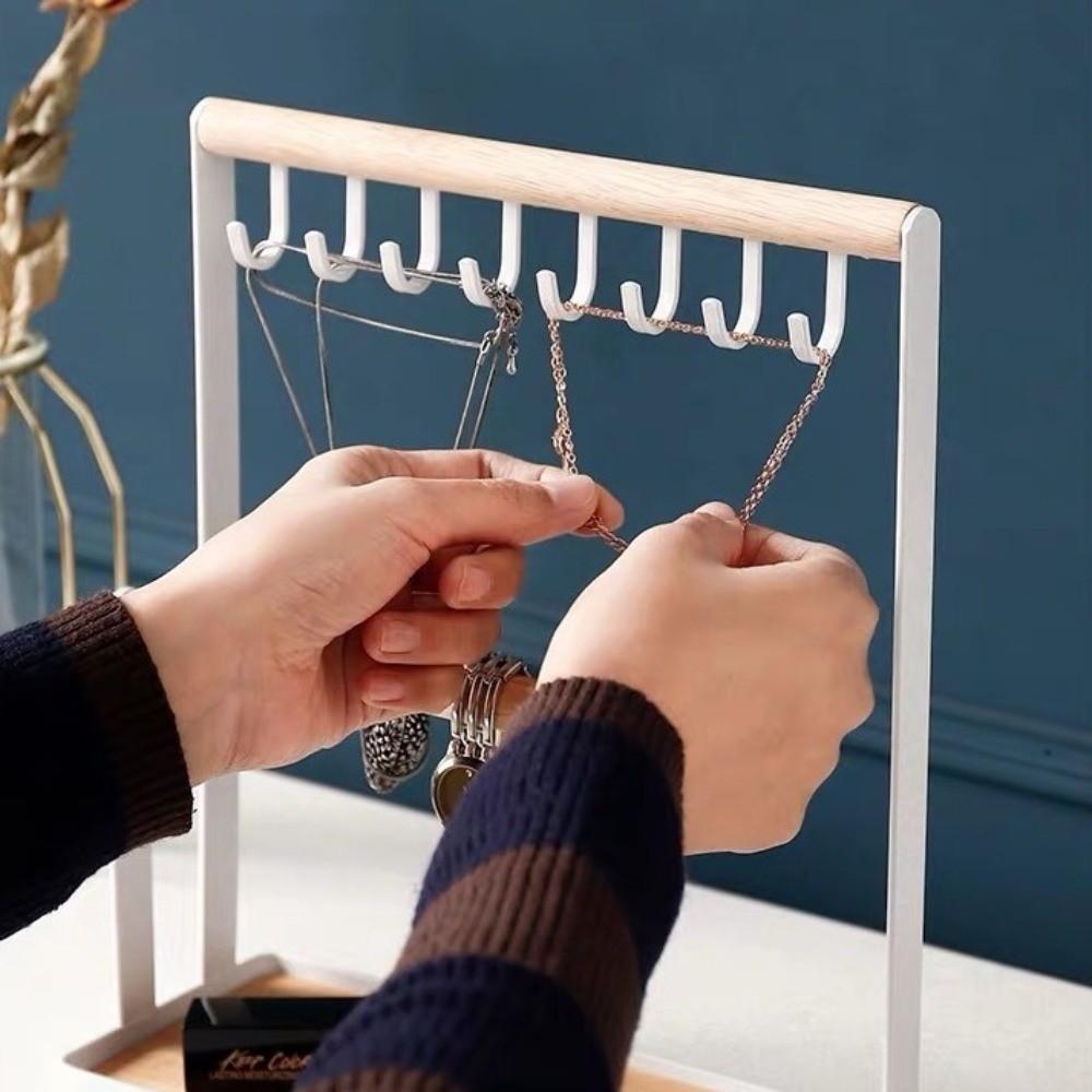 2-Tier Design Jewelry Display Frame Hanging T-shaped Holder Jewelry Display Rack  Jewelry Organizer