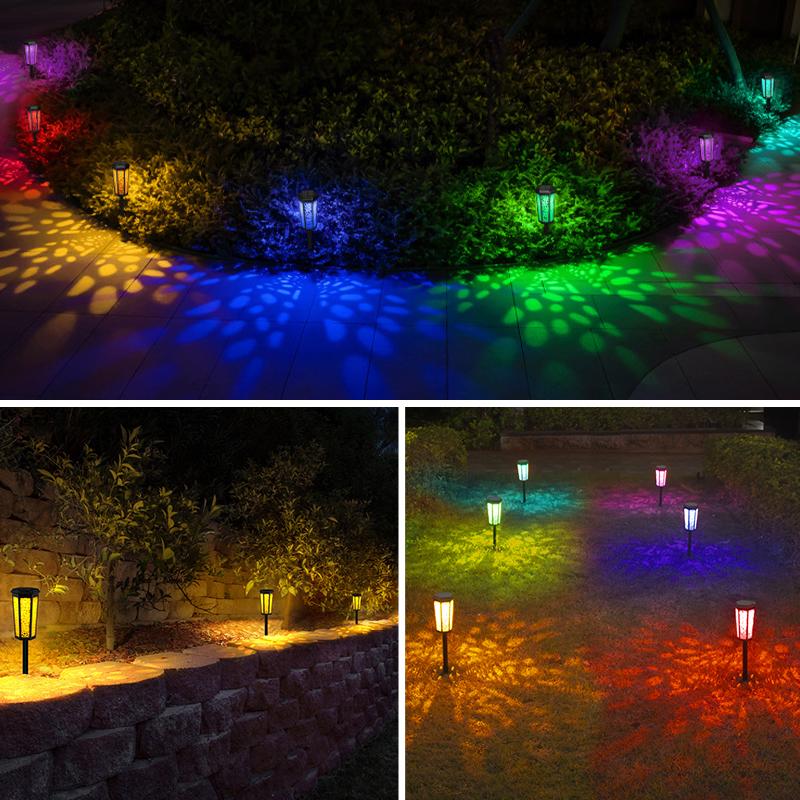 1/2/4pcs New Solar Energy Hollow Projection Lawn Lamp Courtyard Waterproof LED Landscape Lamp Outdoor Garden Floor Insertion Lamp Holiday Lighting