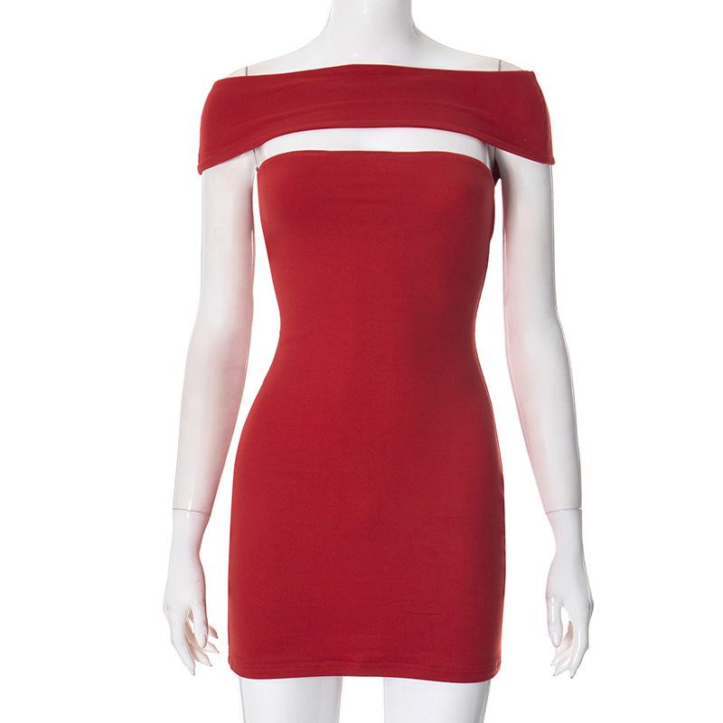 

Spicy American One-Shoulder Cutout Bodycon Dress Large