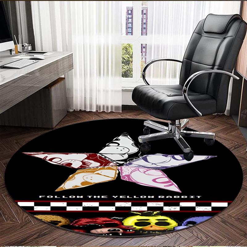 Five Nights at Freddy's Print Round Rug, Washable Floor Carpet, For Entryway Dorm Laundry Room Office Study, Home Decor Birthday Christmas Gift