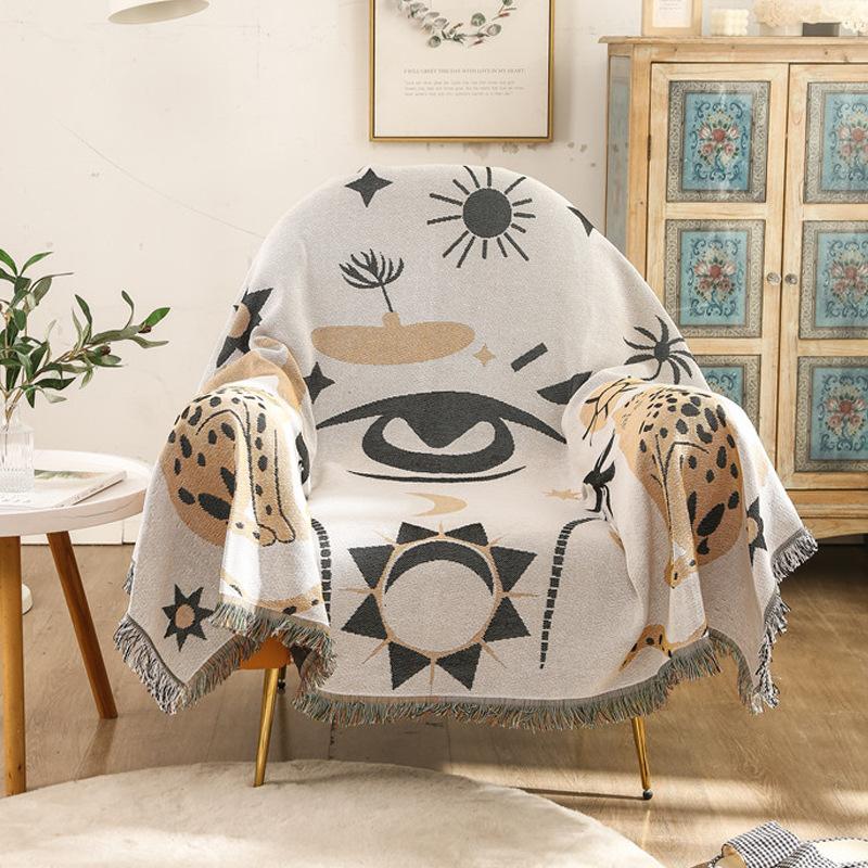 Nordic Sofa Towel Cover Cloth Ins Style Full Cover Sofa Cushion Cover Blanket Sheet All-Purpose Dust-Proof Cloth For Three People All Year Round