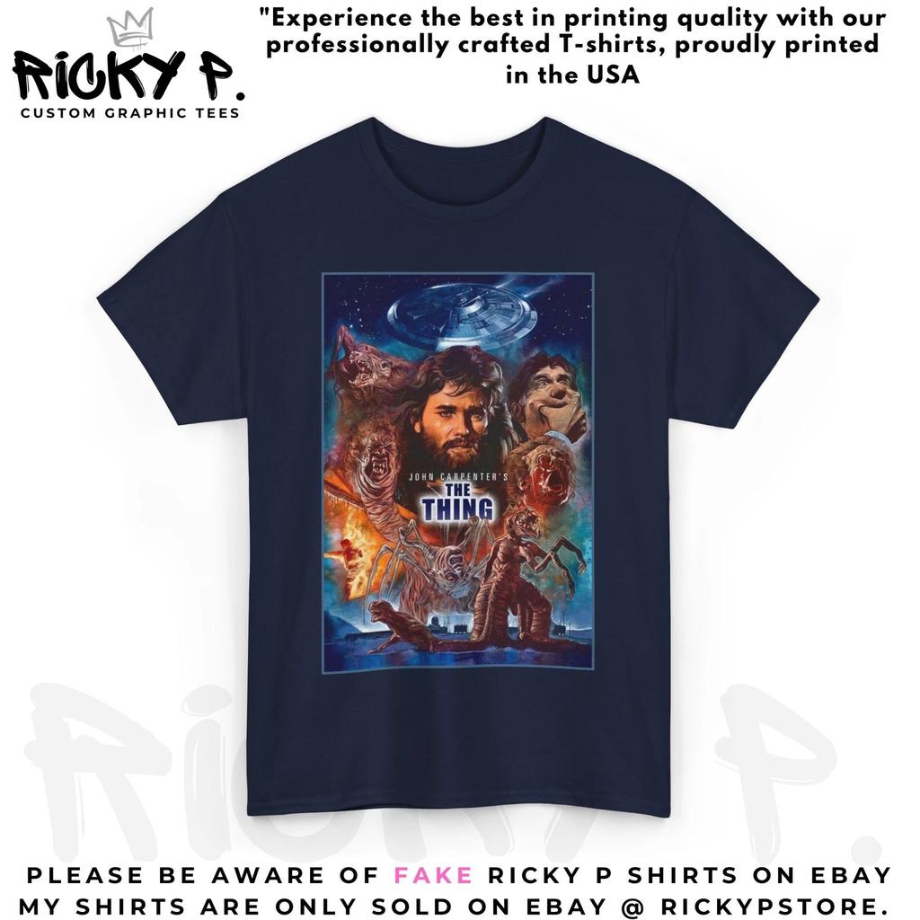 Camiseta de Algodón 100% Película La Cosa de John Carpenter Camisetas para Hombre Top Unisex Camiseta Pesada de Algodón