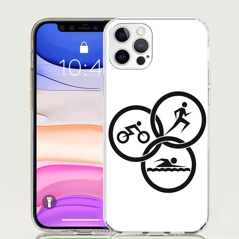 Triathlon Schwimmen Radfahren Laufen Handyhülle Für Iphone 11 12 13 Mini 14 15 Plus 17 Air 16 Pro Max 16E 7 8 SE Kunst Individuell Hülle Capa Ca