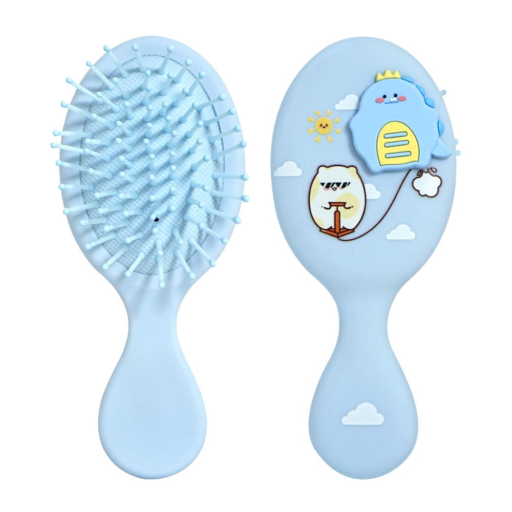 Cute Cartoon Girl Mini Air Cushion Comb Color Changing Little Dinosaur Pattern Massage Comb Travel Portable Comb Salon Hair Tool