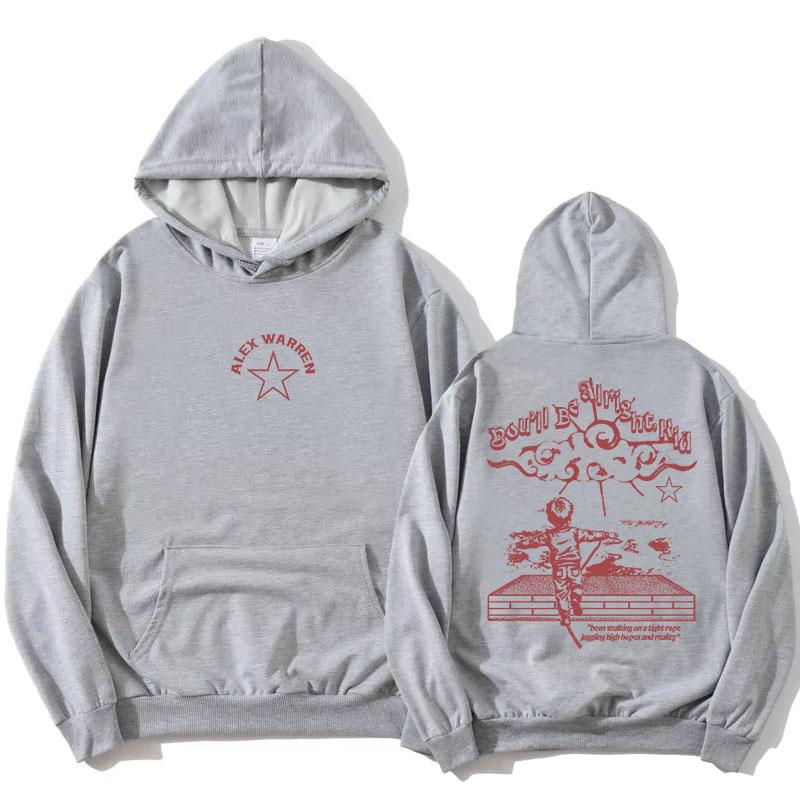 Alex Warren Alles wird gut, Kleiner Kapuzenpullover Mode Langarm Kapuzenpullover Lässiges Design Grafikdruck Pullover Unisex