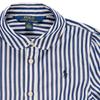 Polo Ralph Lauren Striped Print Collar Midi Long Sleeve Dress Kids Dresses White 313785816-003