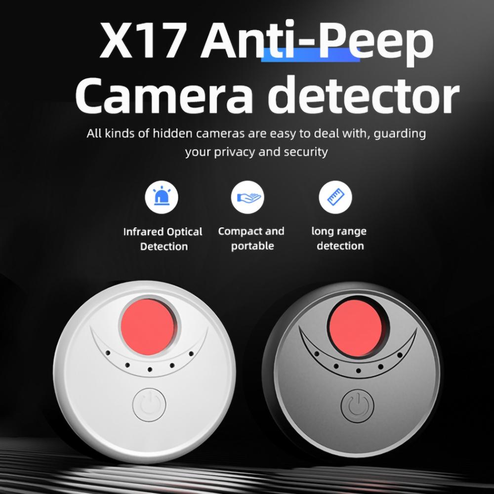 

X17 Anti-Peep Camera Detector 4 AI Infrared Lamp Beads Camera Finder Portable GPS Car Signal Location Detector Black