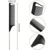 12pcs/24pcs Rat Tail Comb with Stainless Steel Pintail Heat Resistant Carbon Fiber Tooth Hair Styling Hairdressing Comb Tools