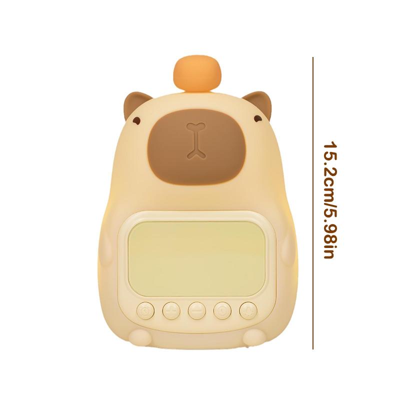 Niedlicher Wiederaufladbarer Kinderwecker Nachtlicht Touch Snooze Always-On Display Schreibtischuhr 12/24H Alarm LED-Uhr