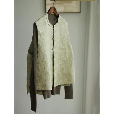 Medium 2025 Early Spring New High-end Small Dress Green Vest Try Jacquard Top