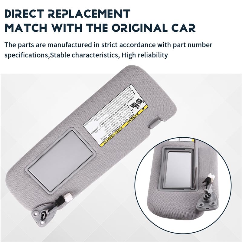 For Hyundai SONATA 2006-2010 Car ide Sun Visor Gray Cloth 1SET- Part Numbers 852013K010QS 85K000QS