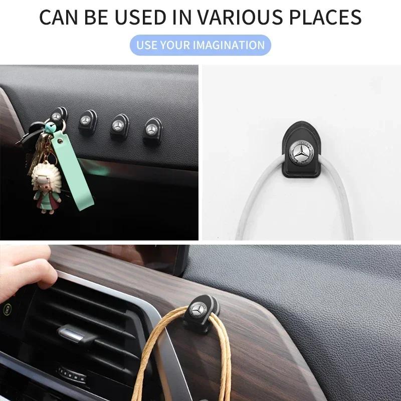 Car Hooks Self Adhesive Car Mini Storage Hooks Car Accessories For Mercedes Benz A B C R G Class AMG W211 W204 W210 W251 CLA GLA