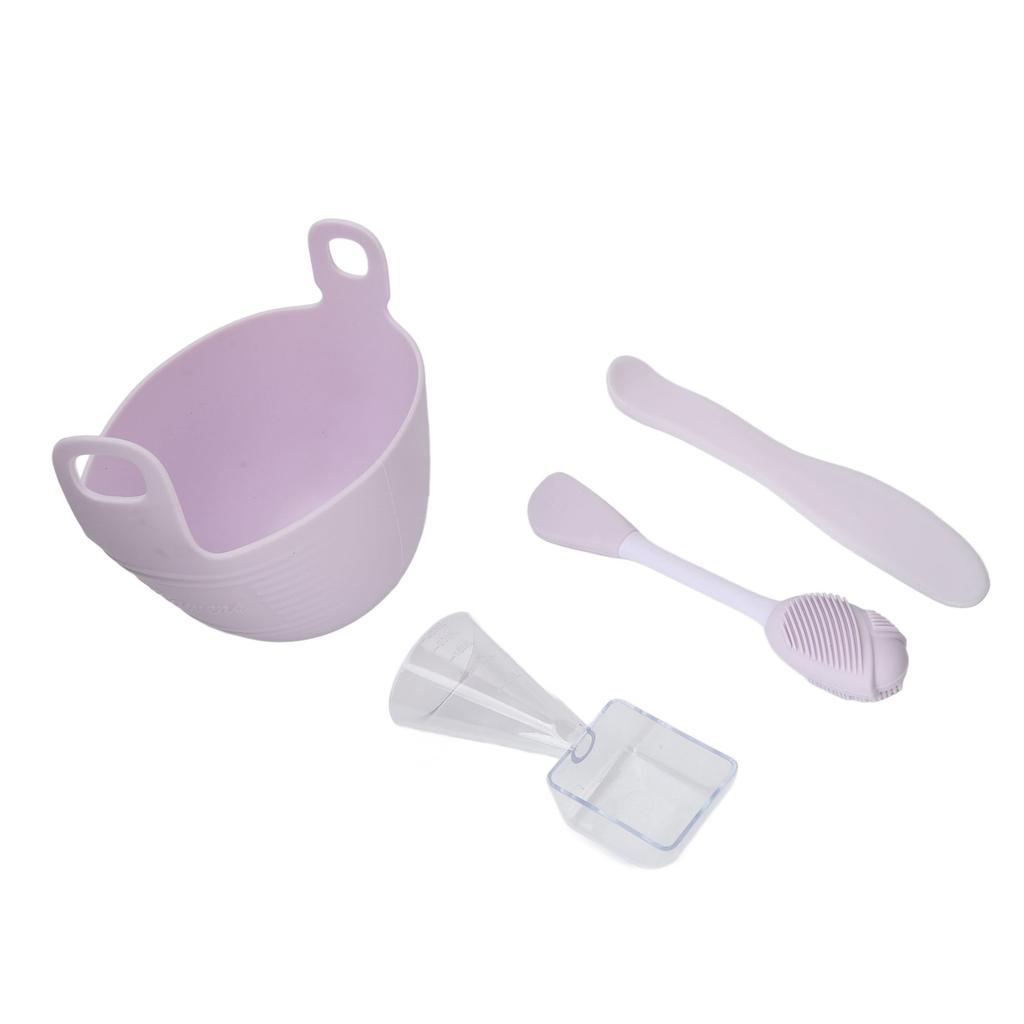 Facial Mask Mixing Bowl Soft Reusable Silicone Face Mud Mask Mixing Bowl with Spoon for Beauty