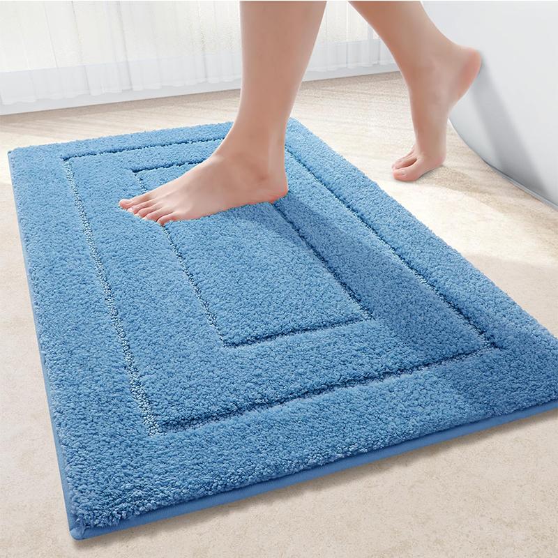 Kitinjoy Fur Bathroom Rugs Soft and Absorbent Microfiber Bath Rug Non-Slip Shaggy Shower Carpet Machine Wash Dry Bath Floor Mats