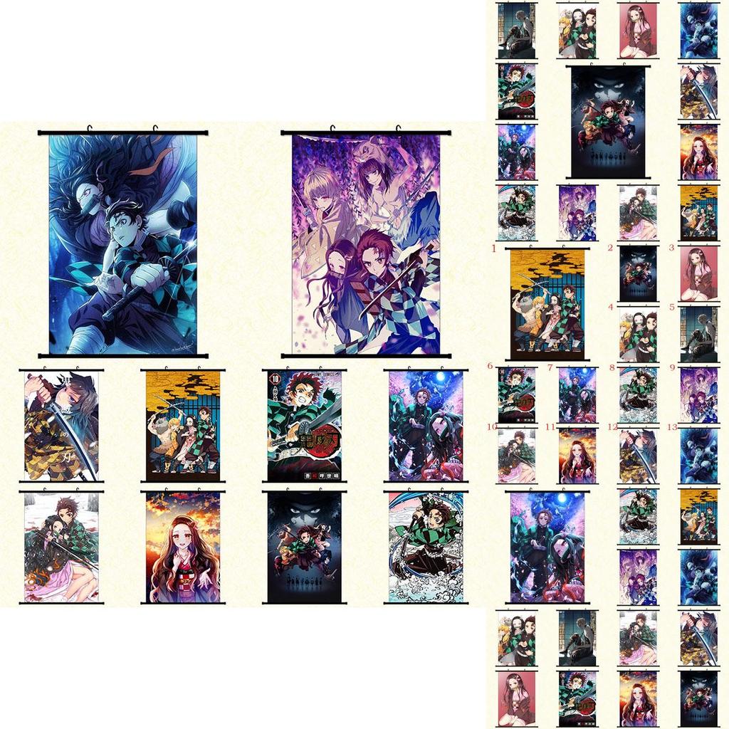 Autentisk Kimetsu No Yaiba Demon Slayer Tecknade Karaktärer Väggaffisch För Hem Och Rumsdekor