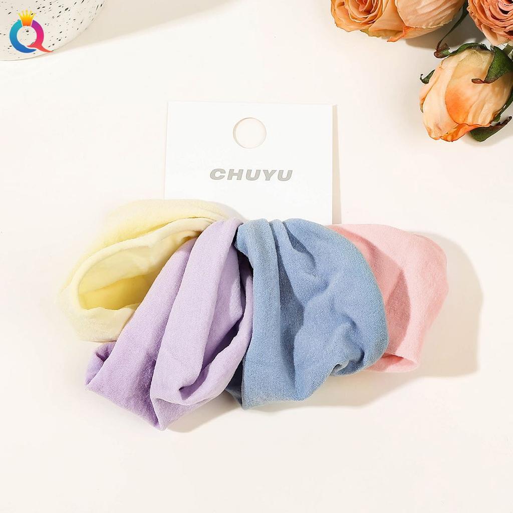 4 Pcs Solid Widen Thicken Hair Band Ropes Women Ponytail Holder Hair Tie Scrunchies Rubber Bands Korea Fashion Hair Accessories