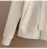 Women's Trendy Korean Style Casual Sports Suit: Plush Stand Collar Jacket & Wide-Leg Pants Two-Piece Set for Spring/Autumn 2026.