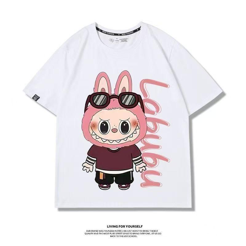 Kreslené tričko LABUBU s potiskem anime pro děti Zábavný top pro kluky a holky Dětský dárek