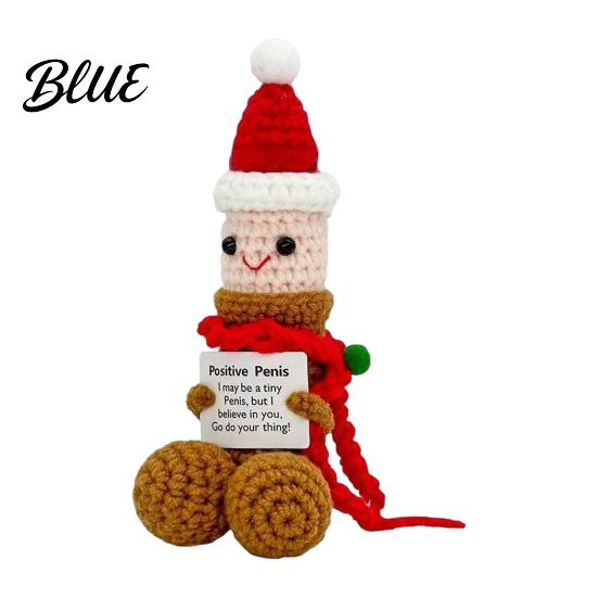 Handmade Festive Ornament Crochet Ornament, Funny Positive Desk Buddy, Cute Figurine, Emotional Support Keepsake Gift for Friends Coworkers Exquisite