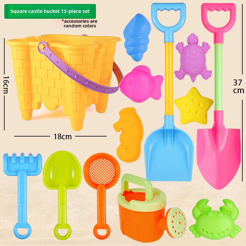 Kids' Beach Toy Set: Sand Shovel, Bucket, Digging Tools & Hourglass