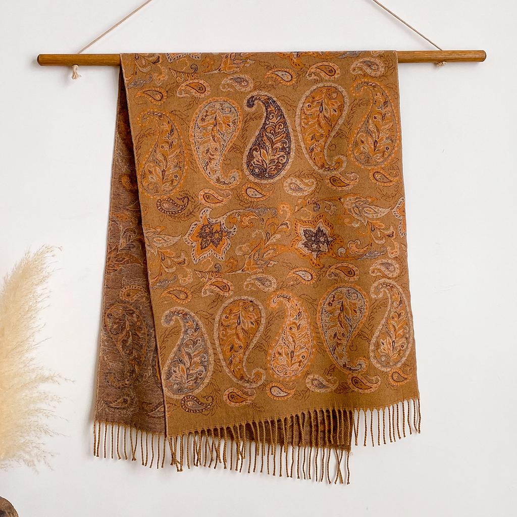 Imitation Cashmere Jacquard Ethnic Style Cashew Flower Shawl With Female Travel Vacation Photo Scarf To Keep Warm