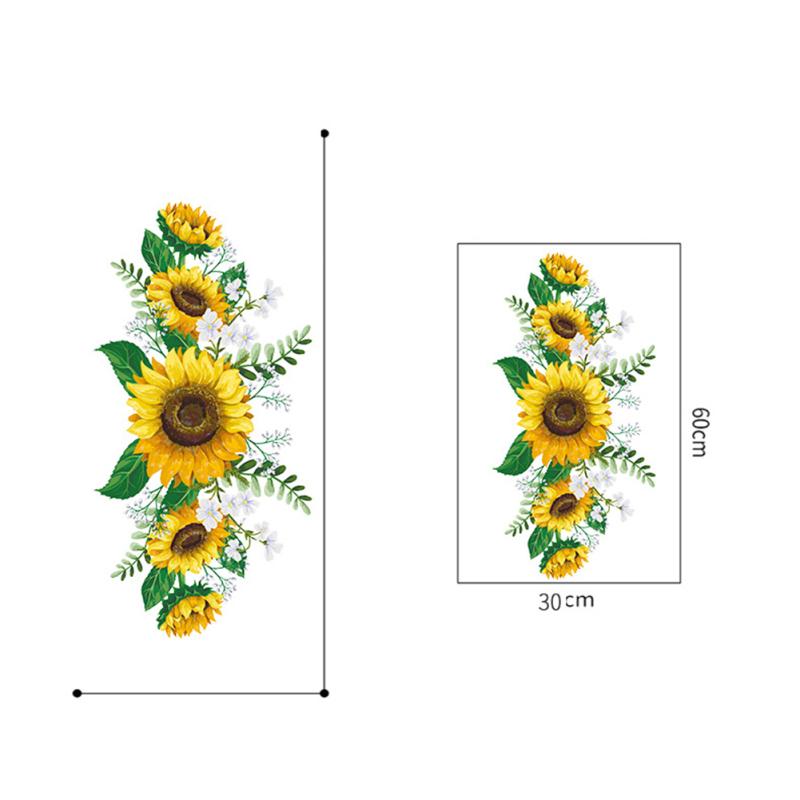 Creative Sunflower Wall Stickers Self-adhesive Paperstickers Bedroom Living Room Kitchen Wall