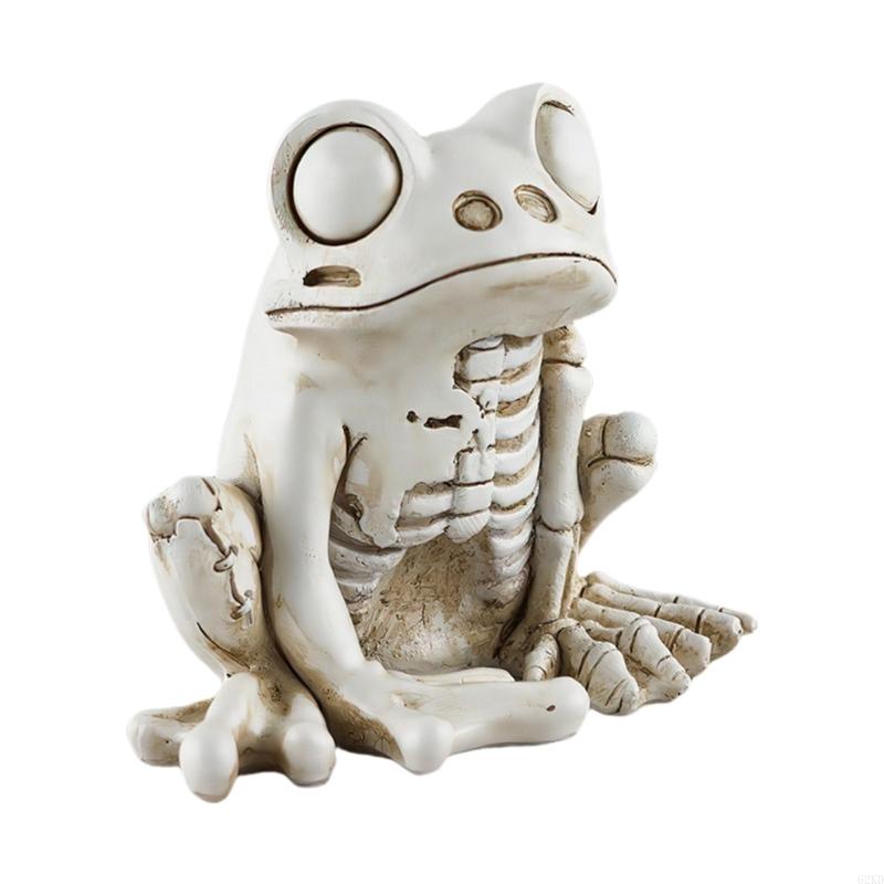 62KD Eerie Halloween Desktop Horse Skeleton Figurine in Resin for Festival Decoration