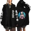 Hot Anime Demon Men Women Zip Hoodies Harajuku Sweatshirt Zipper Jacket Slayer Kamado Nezuko And Kamado Tanjirou Print Hooded
