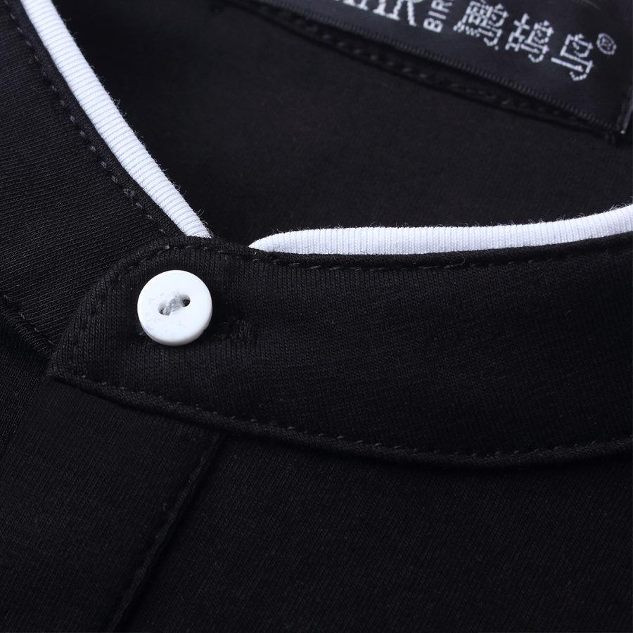 In Stock: Men's Slim Fit Combed Cotton Stand-Up Collar Short Sleeve T-Shirt - Trendy Casual D7121