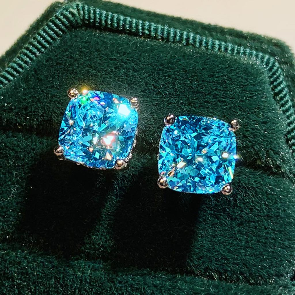 Cushion Cut CZ Stud Earrings