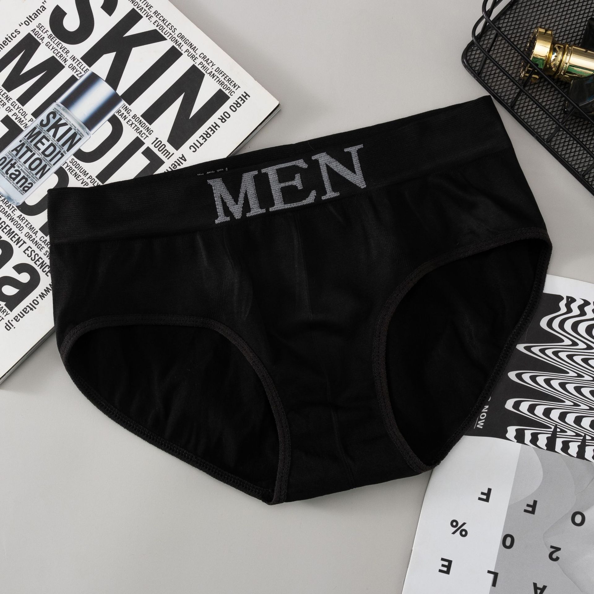 Мужское бесшовное, дышащее, удобное нижнее белье средней посадки One Size