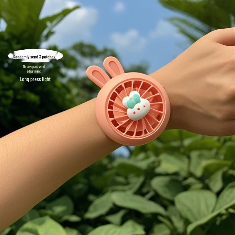 June 1st Children's Day Slap Bracelet Fan: Cute, Portable, Rechargeable, Student Wristband Mini Fan