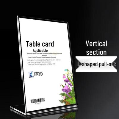 Miling Acrylic L-Shaped Vertical Table Card Holder
