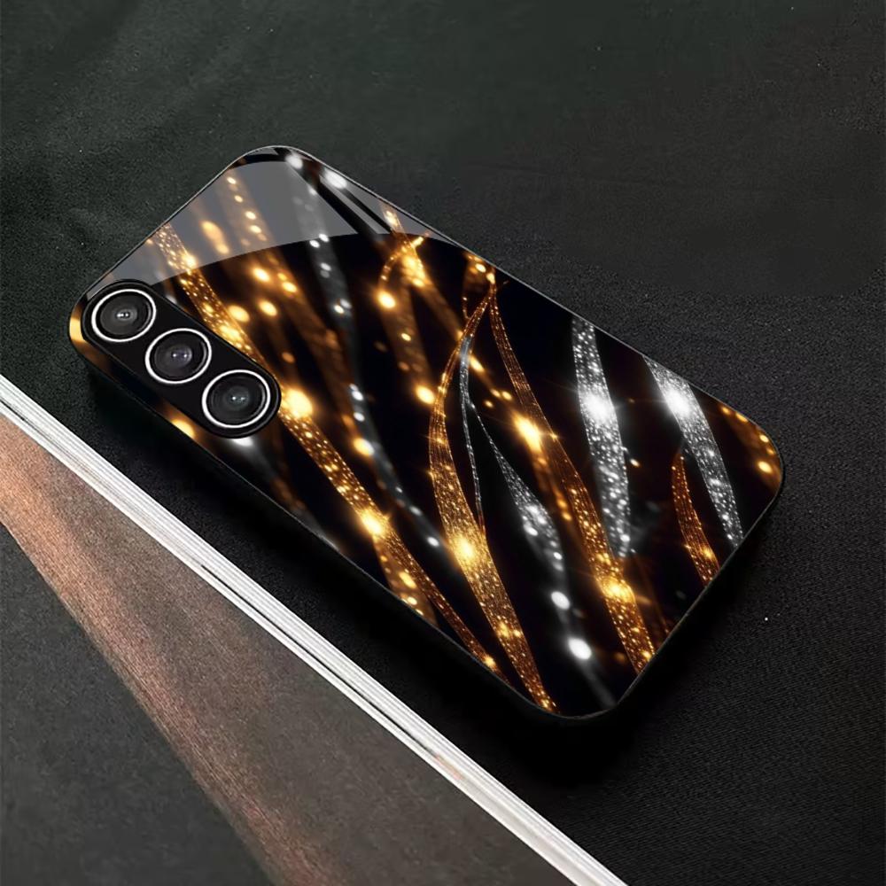 Gold and Silver Patterns PhoneCase Glass PhoneCase for Samsung Galaxy S26 S25 S24 S23 S22 S21 FE Ultra Plus Scratch Proof Smooth