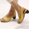 Spring and Summer New Yuzui Beach Thick Heel One-word Buckle Strap High-heeled Women's Sandals