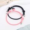 2Pcs Black White Hand Rope Bracelet, Magnetic Heart Charm, Couple Best Friend Bangle, Elegant Party Jewelry Gift