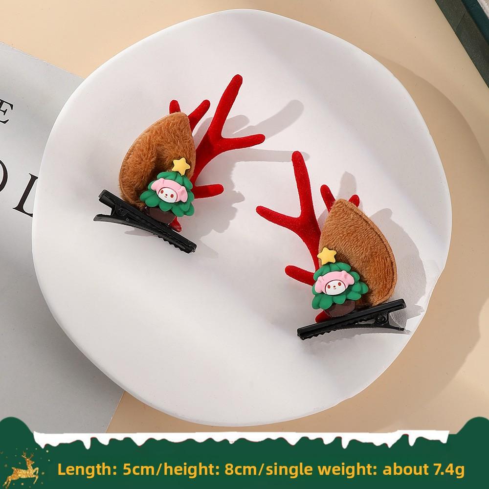 Christmas Antler Hair Clips New Year Hair Clips Elk Antler Duckmouth Hair Clips Cute and Sweet Headwear