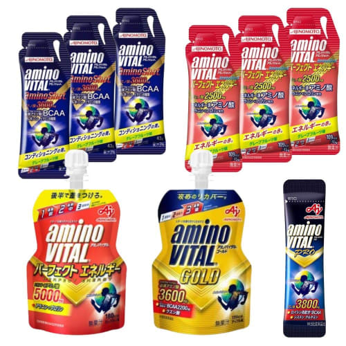 Amino Vital Full Marathon Nutrition Set, Energy Supplement Gel, 5 Types, 9-Piece Set, Includes Original Intake Guide Card