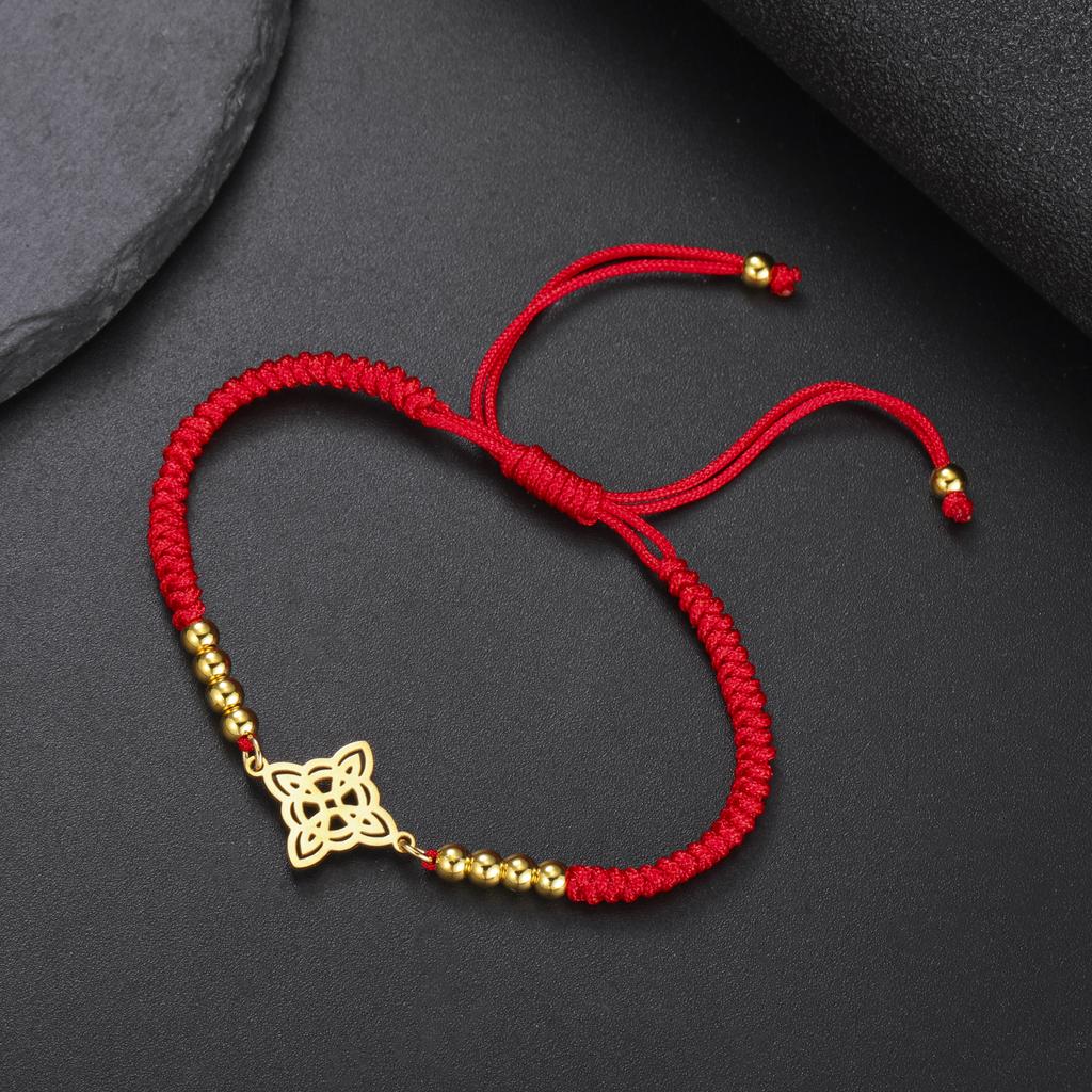 LIKGREAT Halloween Witches Knot Bracelet Women Men Stainless Steel Witchcraft Adjustable Rope Irish Lucky Amulet Jewelry Gifts