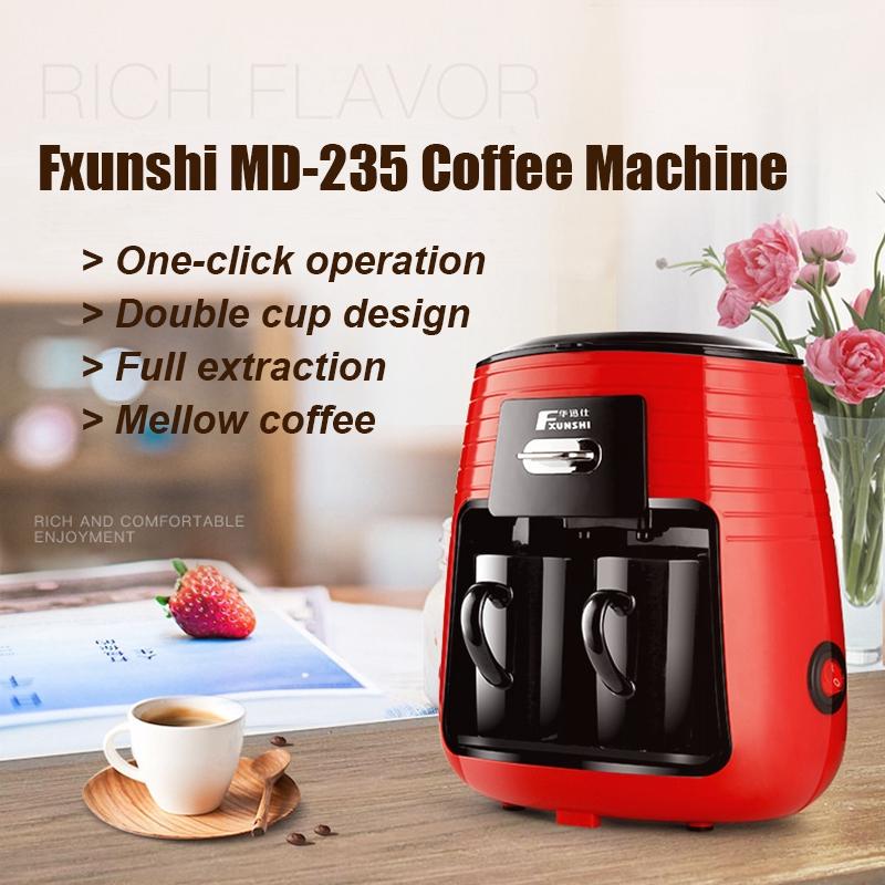 Fxunshi MD-235 Home Office Coffee Filter Maker Machine with Ceramic Cups New