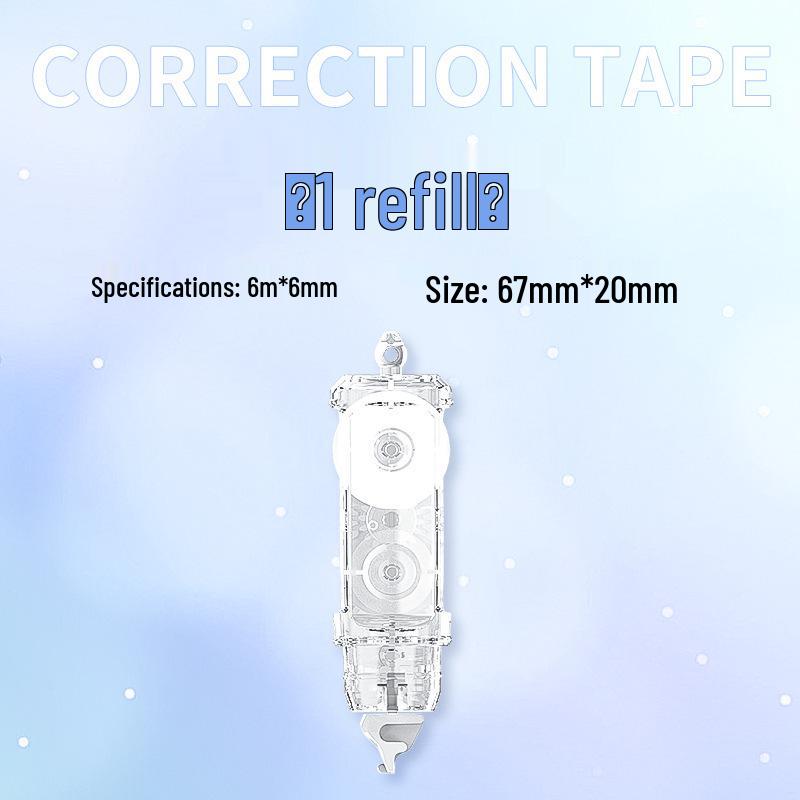 Rotatable Click-type Correction Tape with Replaceable Core – Stylish, Instagram-worthy Stationery for Students