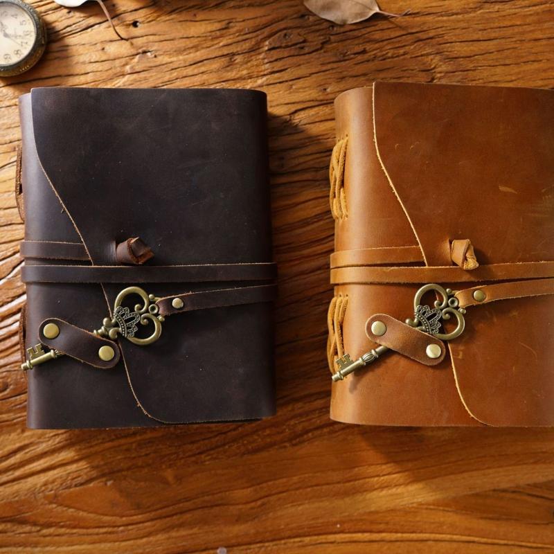 Retro Magic Leather Journey Diary Notepad Journal Planner Notebook with for Key Ornaments for Women Men Artist Writer Gi