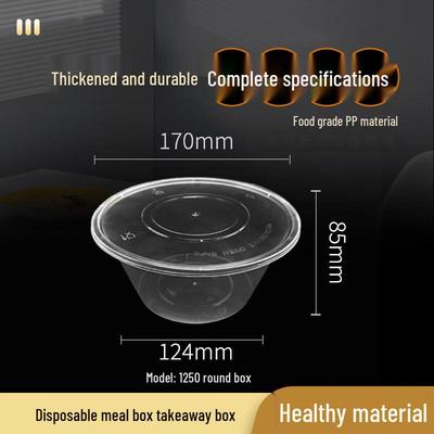 Contenant repas rond jetable 1250 ml