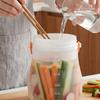 800/1200/1500ml Fresh Keeping Bucket Heat Resistant Leak-Proof Silicone Food Storage Container with Scale with Handle Kimchi Jar