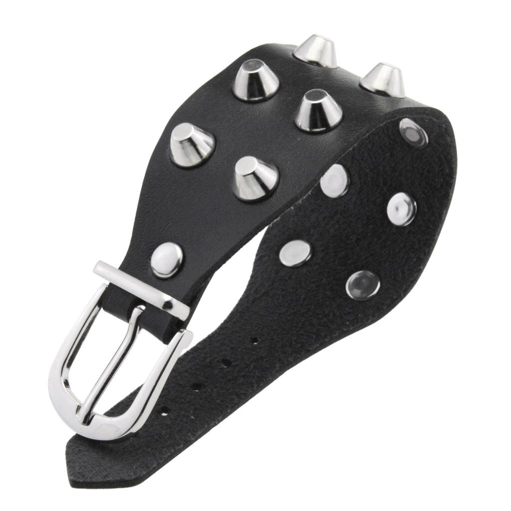 DIEZI Rock Vintage Gothic PU-Leder Wickelarmband für Damen Herren Punk Mode Hip Hop Harajuku Kurzes Nietenarmband Schmuck