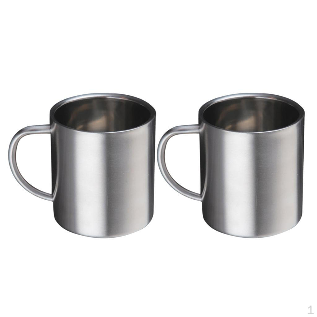 

Set of 2, Stainless Steel 7.4 Ounce Double Beverage Cups