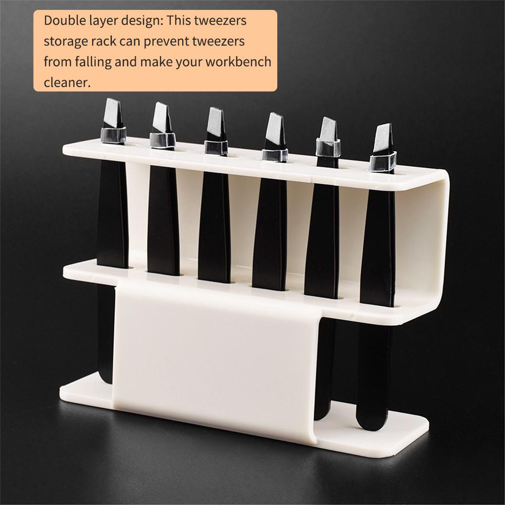 Tweezers Shelf Holder Forceps Display Storage Tools Beauty Forceps Storage Rack Double Layer Design Eyelash Tool Organizer Rack